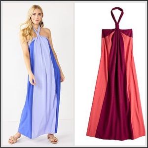 Nine West colorblock halter maxi dress